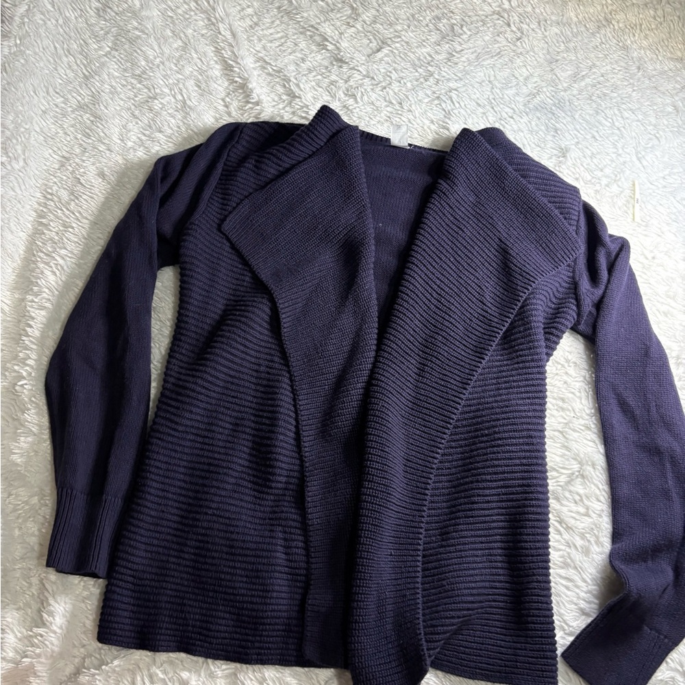 GAP Body Women's Navy Blue Open Front ribbed knit waterfall cardigan
Size S
